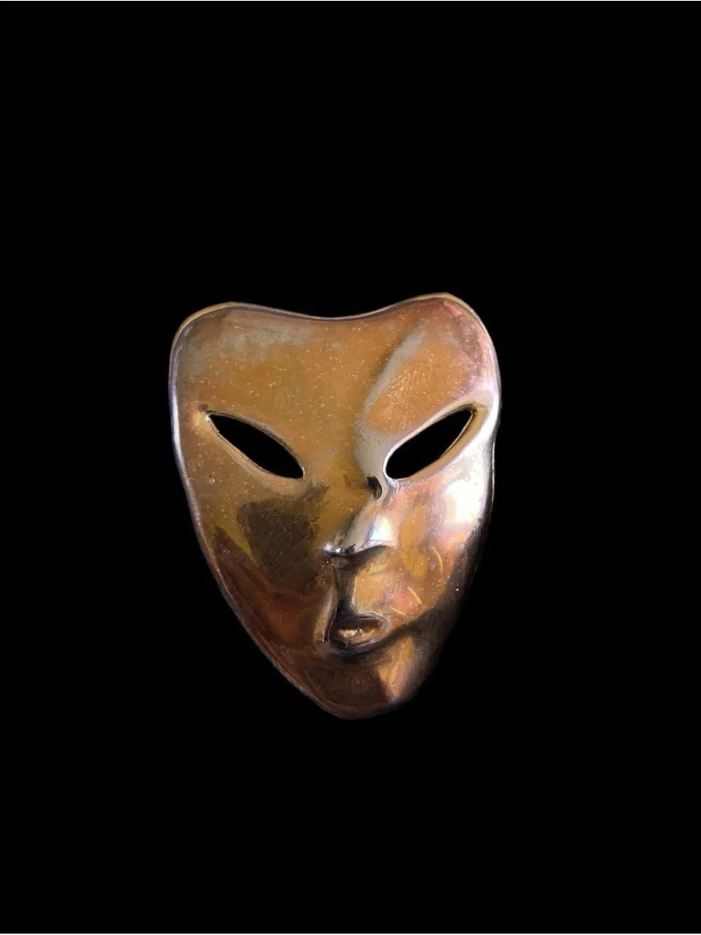 Handcrafted Ceramic Gold Face Wall Art Mask